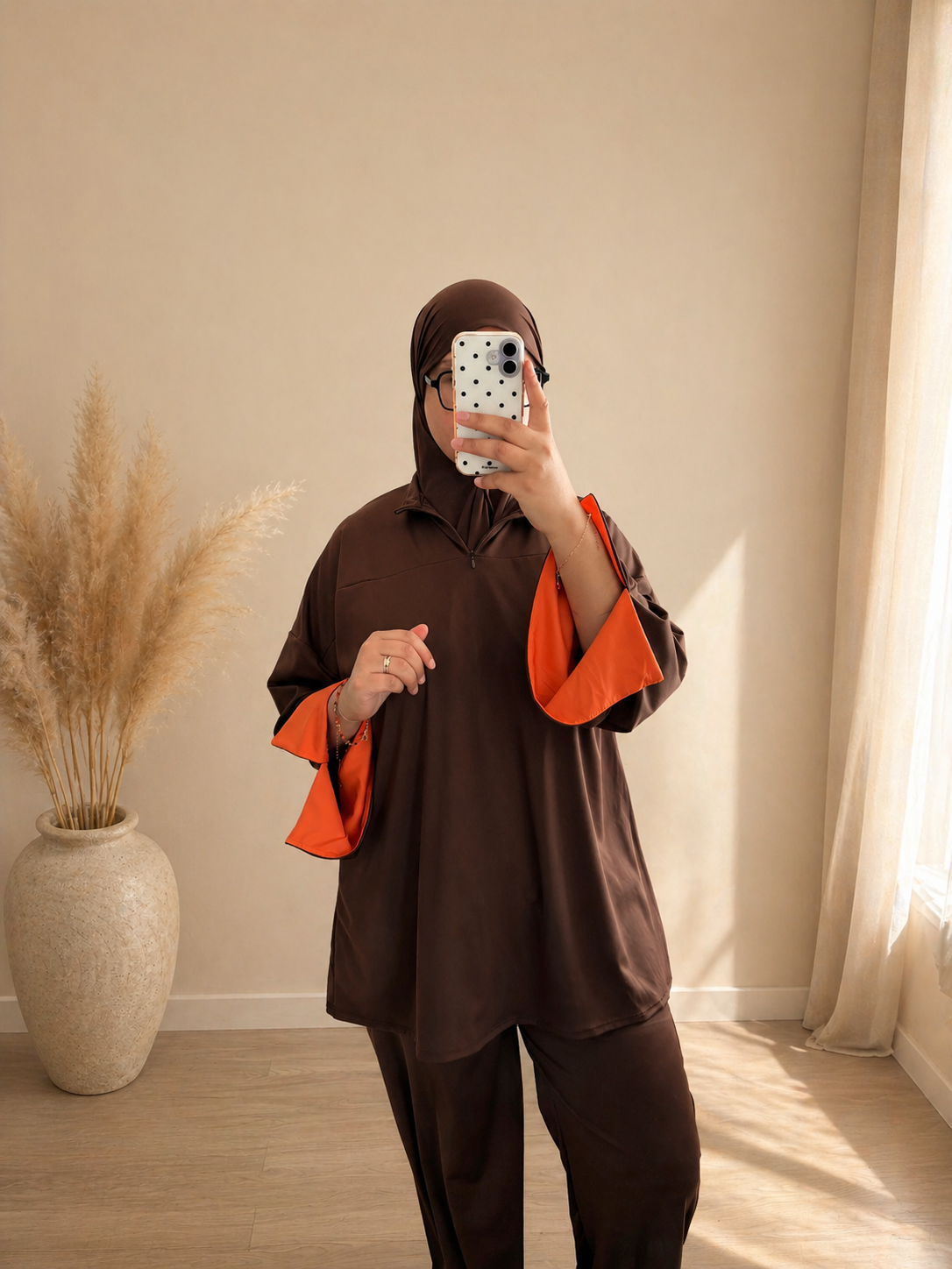 Burkini Bi-Color Shay marron orange