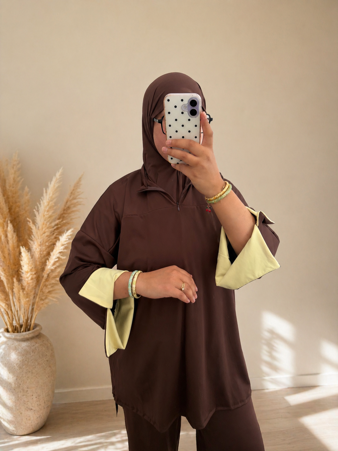 Burkini Bi-color Shay Marron jaune
