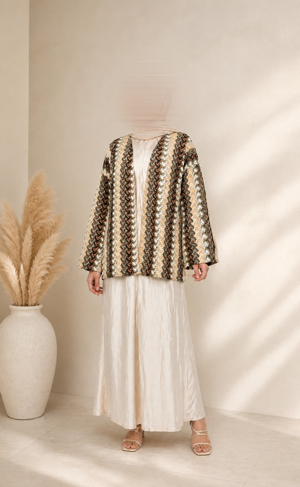 Ensemble Gilet Avec Sous Robe Manche Longue En Crochet